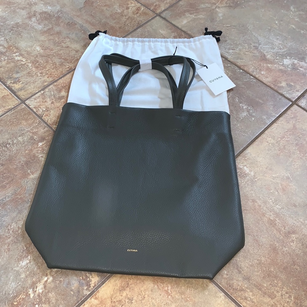 NWT Cuyana tall easy tote olive green
